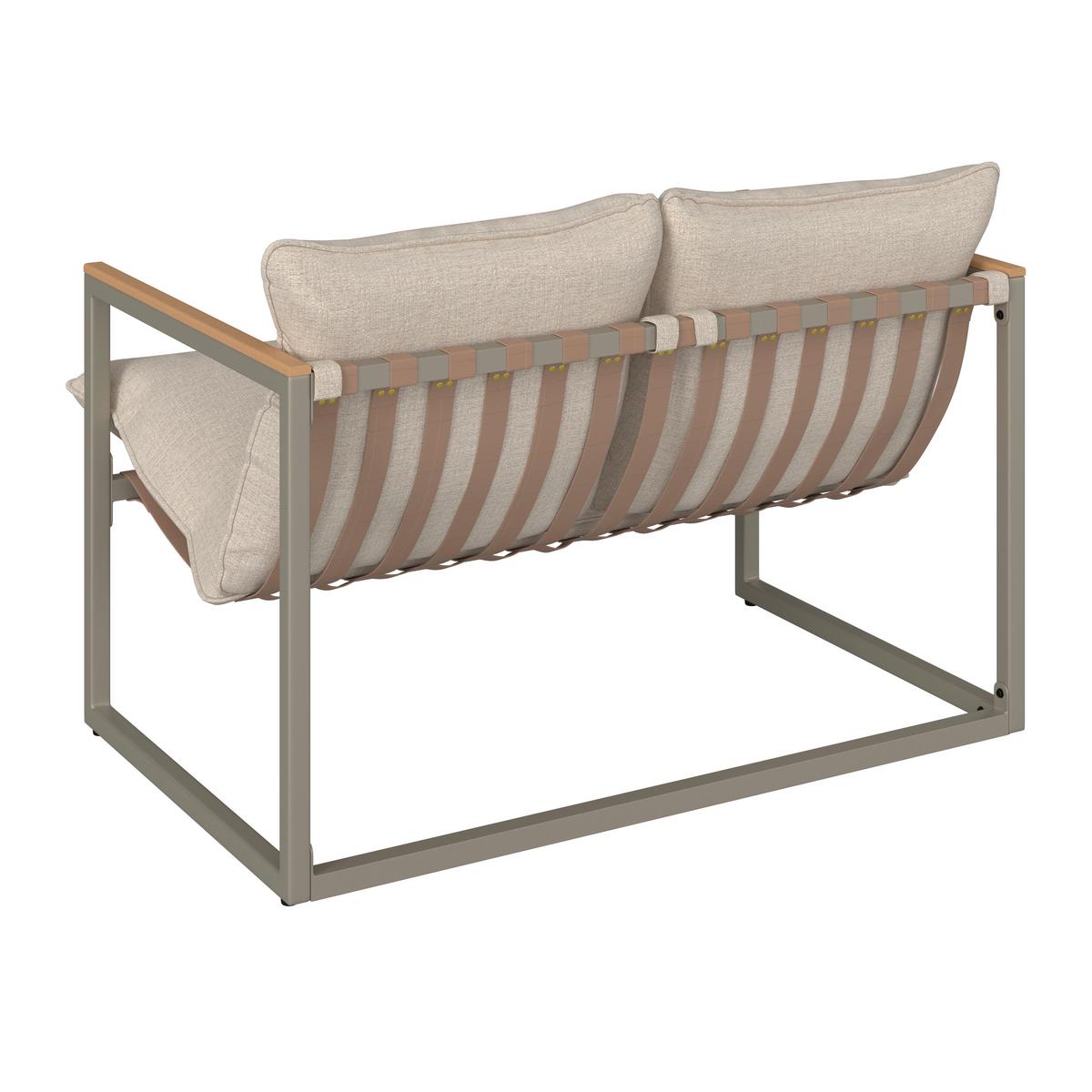 TERASOVÁ SEDACIA SÚPRAVA LARA - sivá/krémová, Modern, kov/textil (114cm) - Bessagi Garden