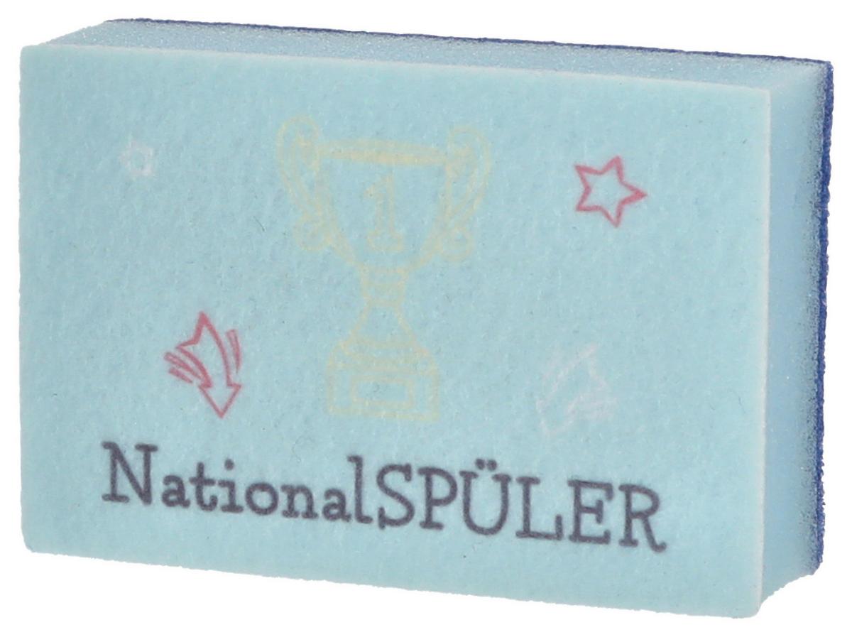 Schwamm Luisa - Blau/Rotorange, Basics, Kunststoff (10,5/7/3cm)