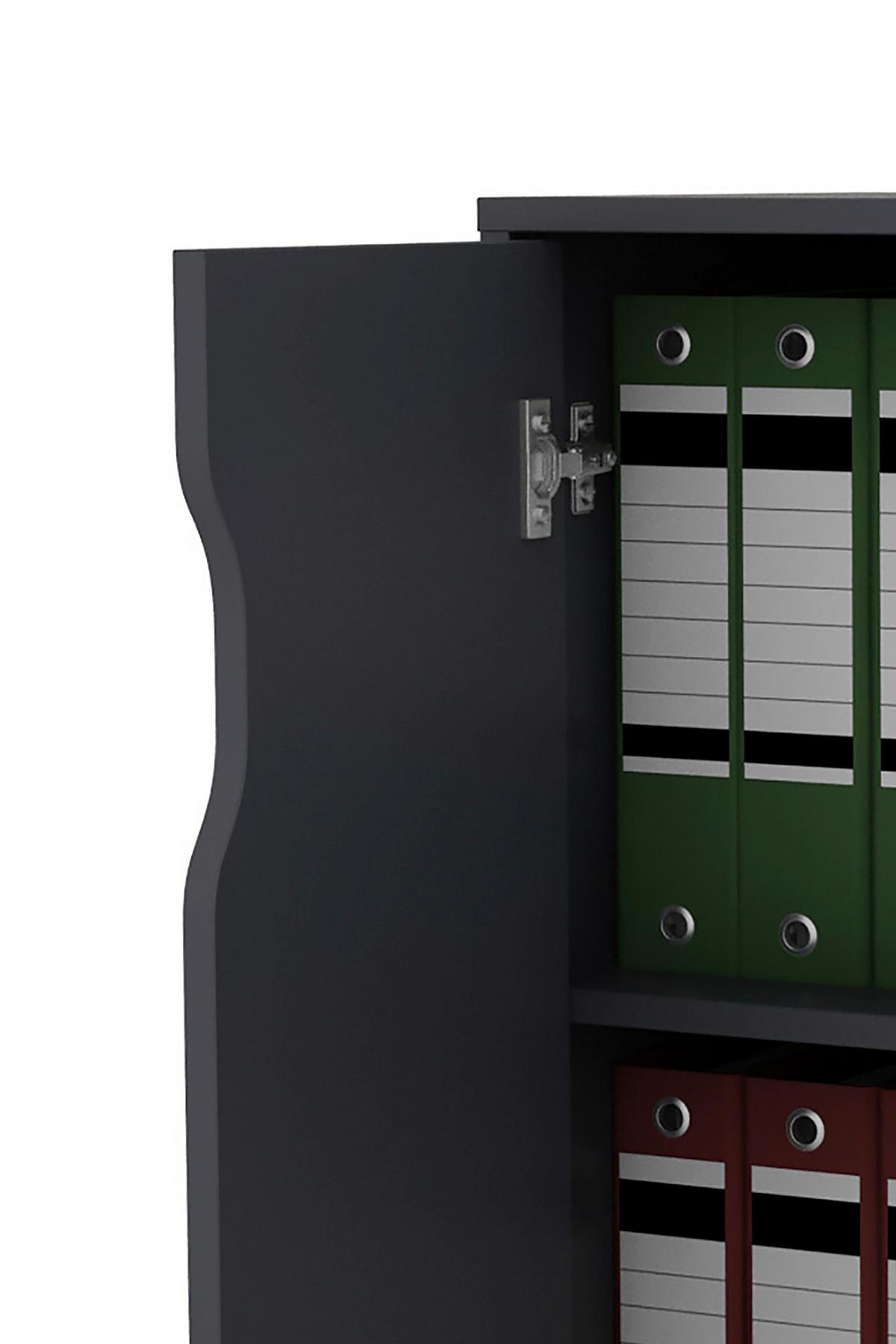 Aktenschrank Belfast - Anthrazit, MODERN, Holzwerkstoff (60/76,5/37cm) - MID.YOU