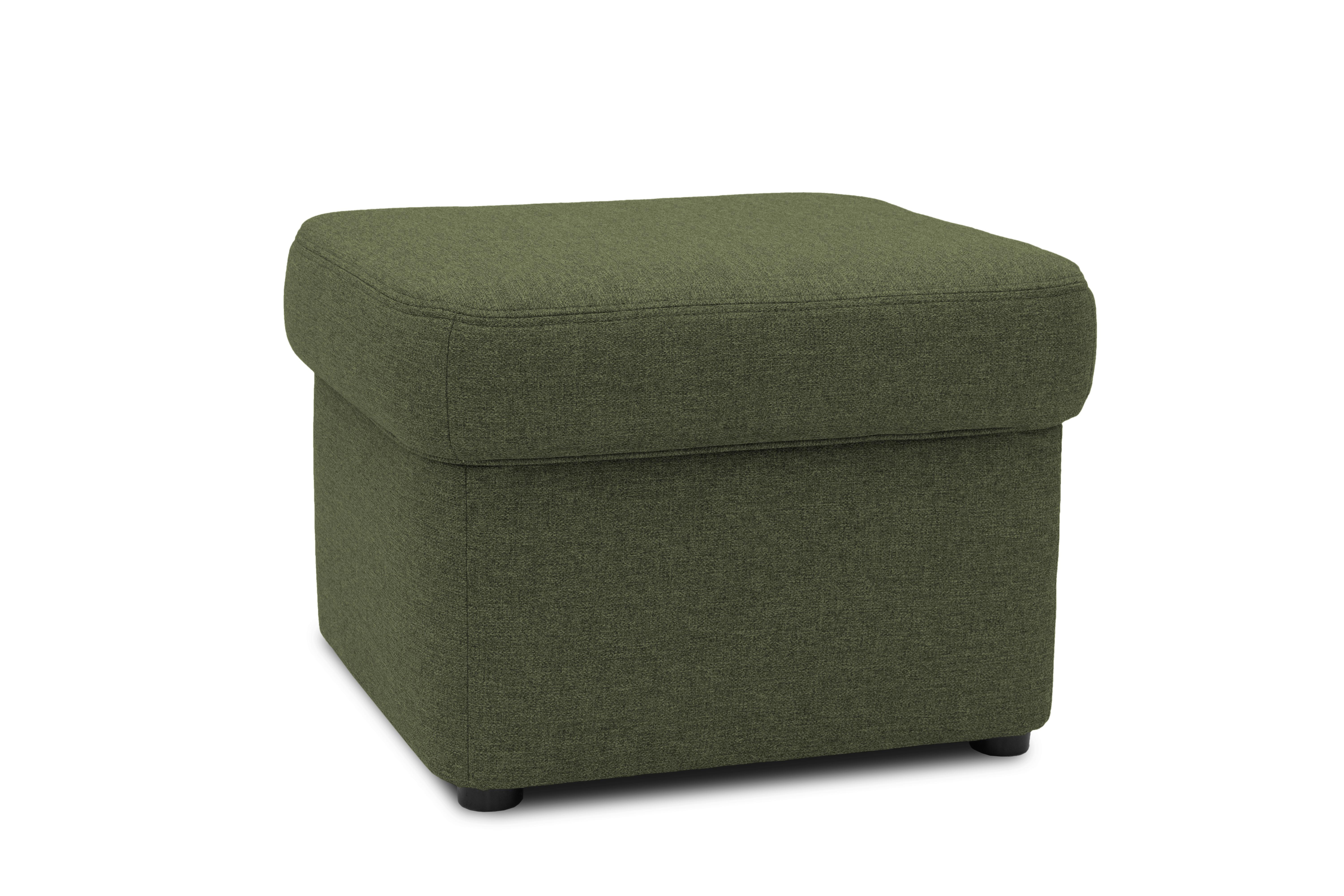 Polsterhocker Sarafina Grün Webstoff H: 40 Cm - Schwarz/Grün, KONVENTIONELL, Textil (61/40/61cm) - MID.YOU