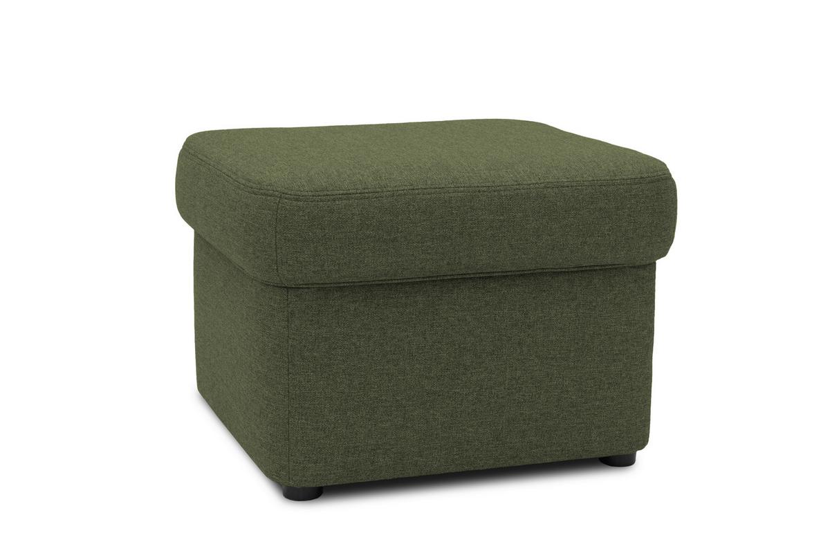 Polsterhocker Sarafina Grün Webstoff H: 40 Cm - Schwarz/Grün, KONVENTIONELL, Textil (61/40/61cm) - MID.YOU