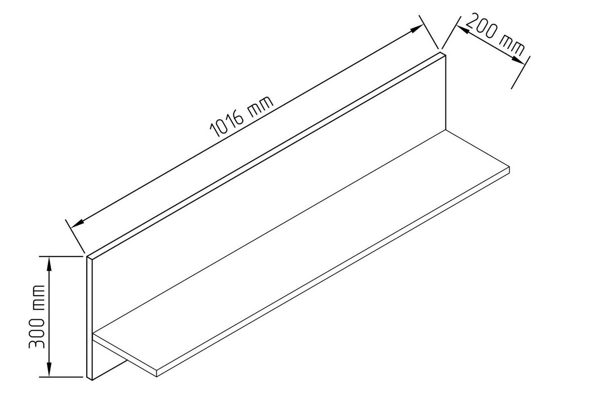 Wandregal Usilo Weiß B: 102 Cm - Weiß, Design, Holzwerkstoff (102/30/20cm) - MID.YOU