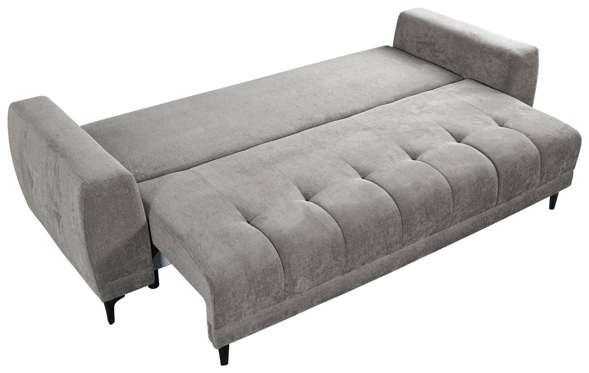 Schlafsofa Weronika, Grau B: 247 Cm - Schwarz/Grau, Design, Holz/Holzwerkstoff (247/94/90cm) - MID.YOU
