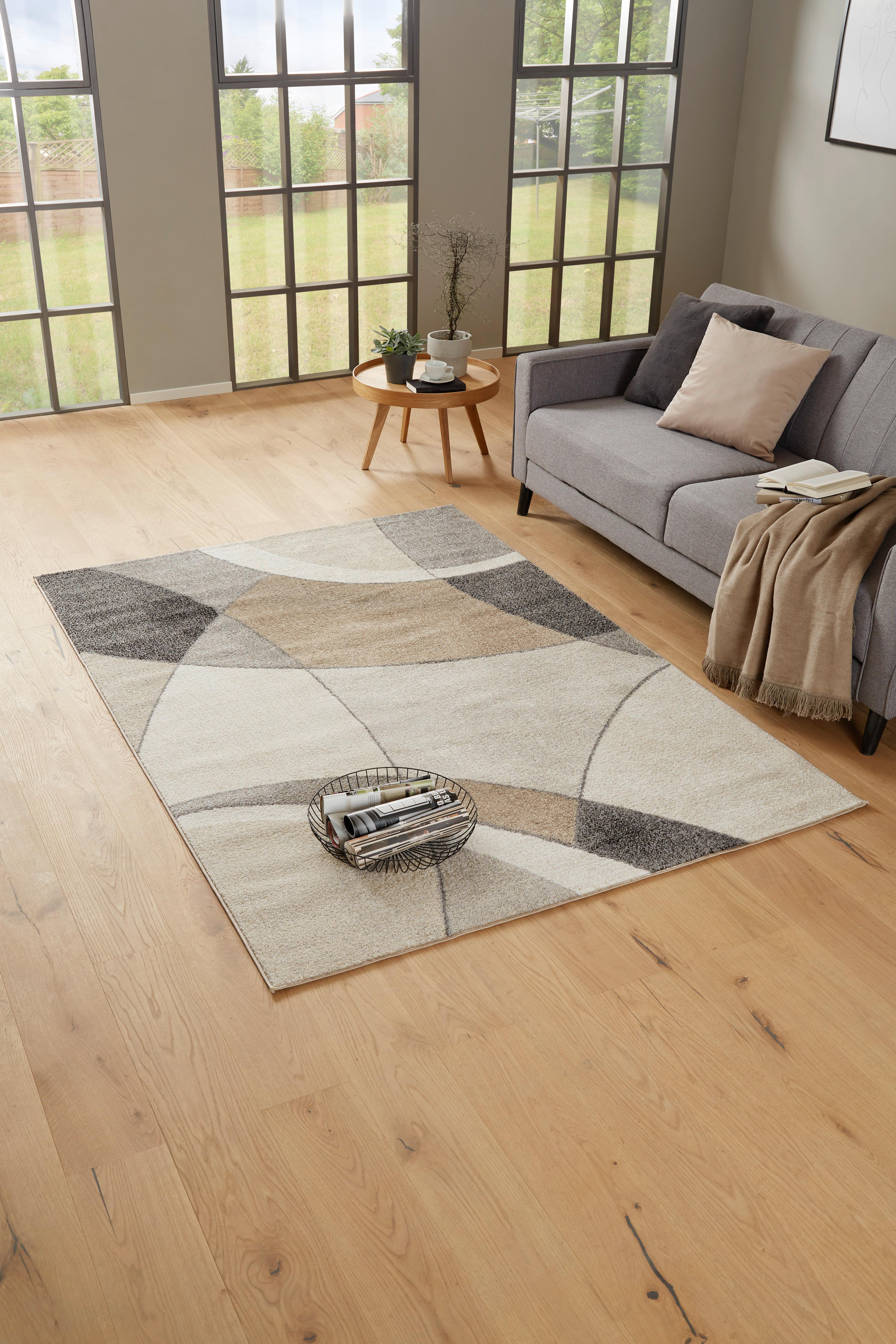 Webteppich Grau/Beige Siri 80x140 cm - Beige/Grau, MODERN, Textil (80/140cm) - Luca Bessoni