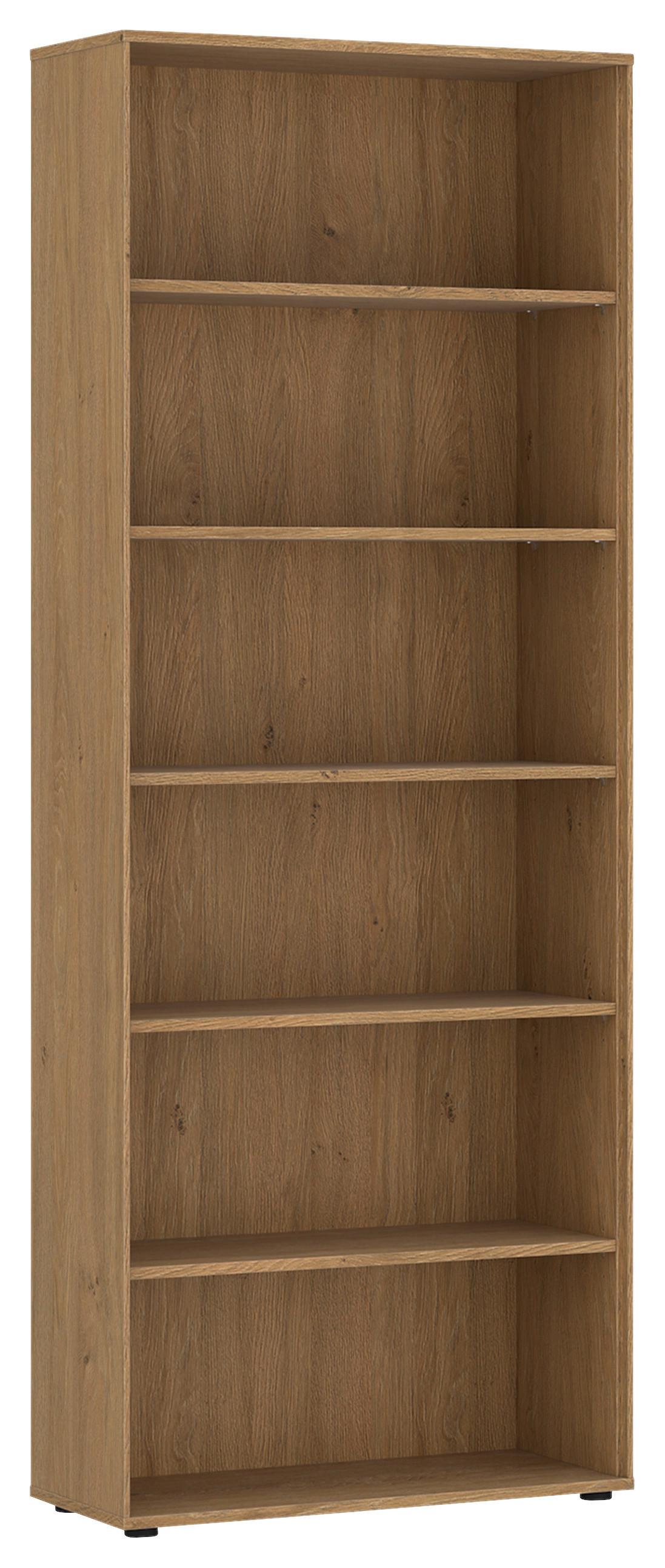 Regal Calzado Steineiche B: 75cm - Eichefarben/Schwarz, MODERN, Holzwerkstoff (75/200/35cm)
