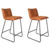 Barhocker-set Jeremy - Cognac/Schwarz, KONVENTIONELL, Textil/Metall (44/87/50cm) - MID.YOU