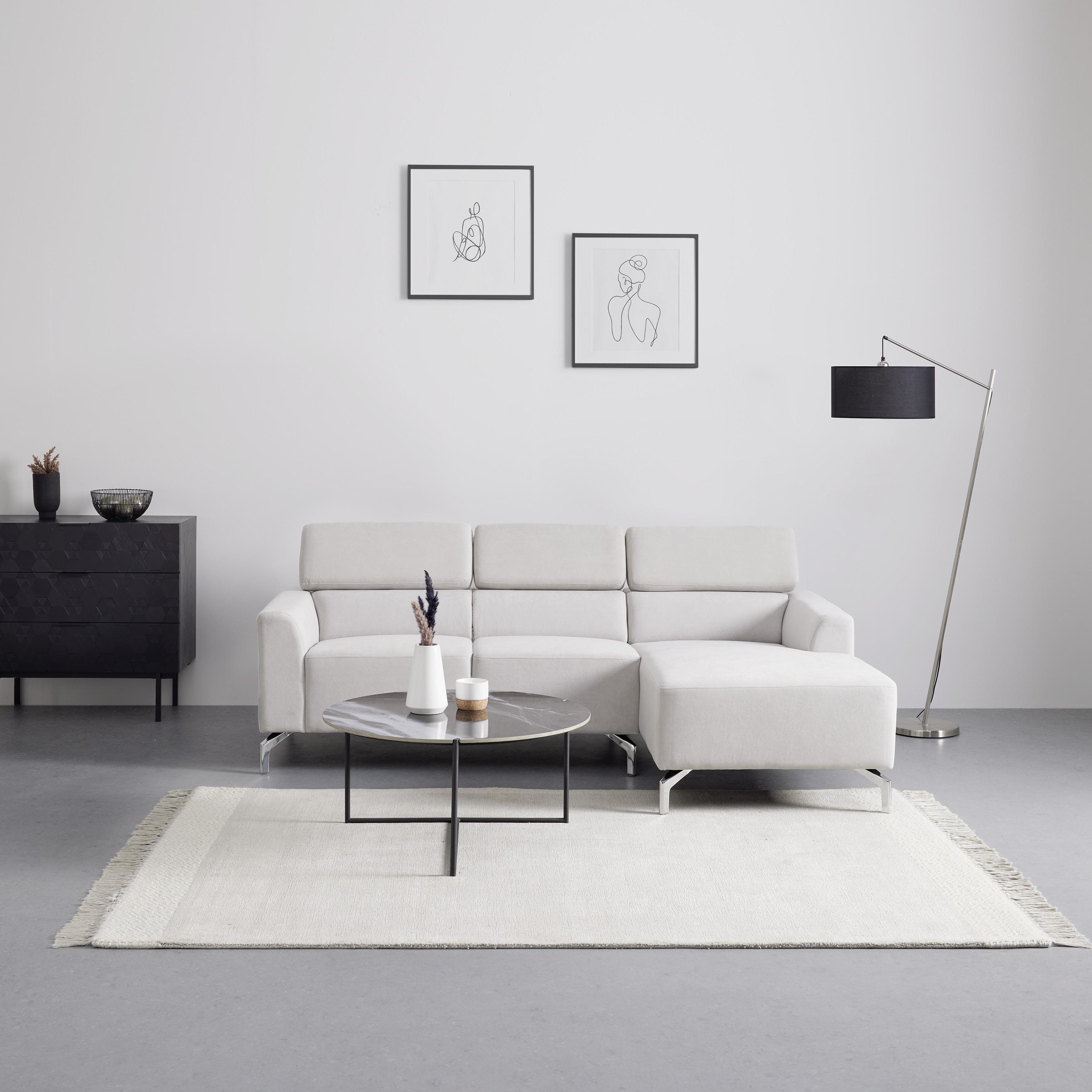 Rohová sedacia súprava FILOU, béžová - svetlosivá, Modern, drevo/textil (211/82/146cm) - Bessagi Home