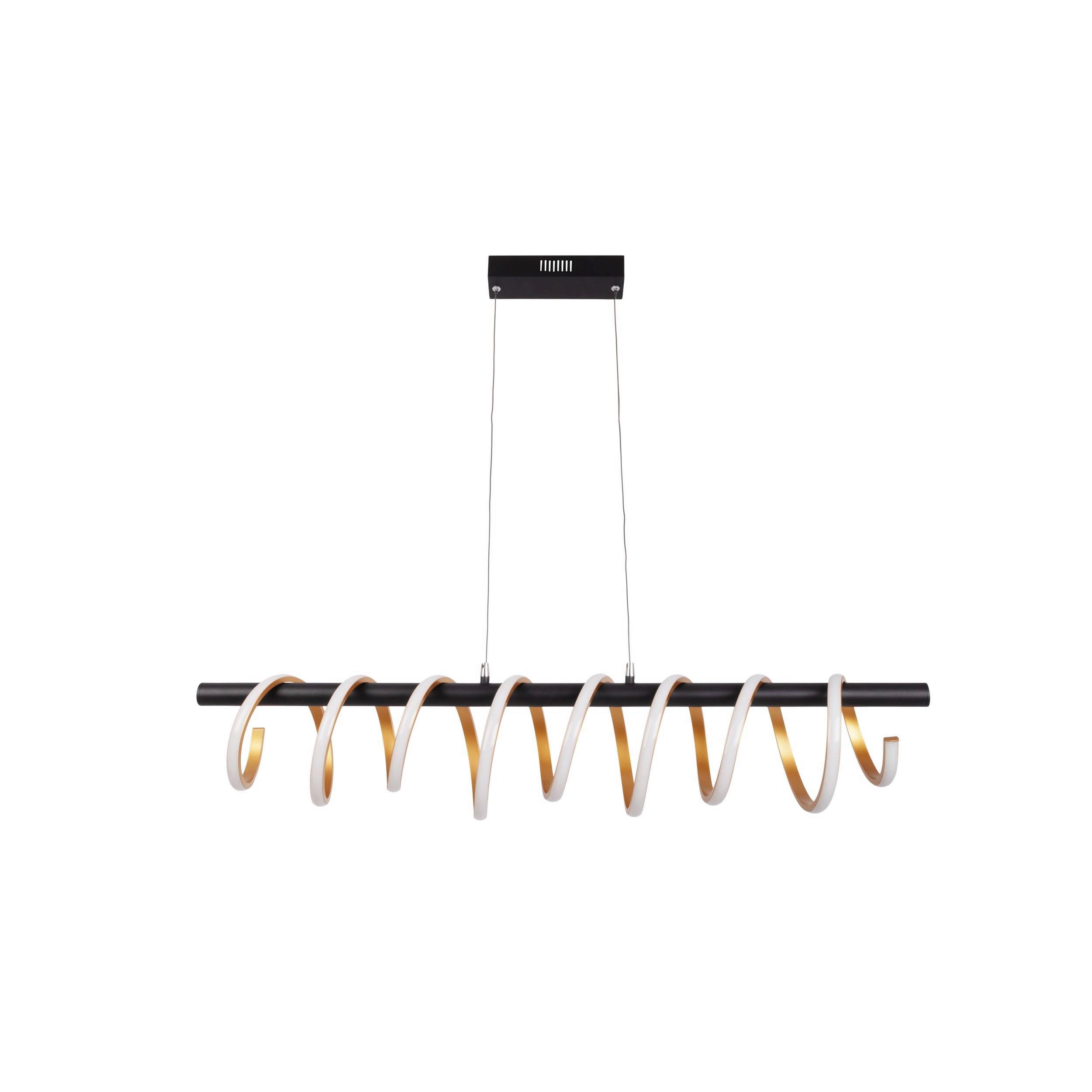 LED-PENDELLEUCHTE 7087758 - Goldfarben/Schwarz, Design, Metall (100/20/150cm) - Näve