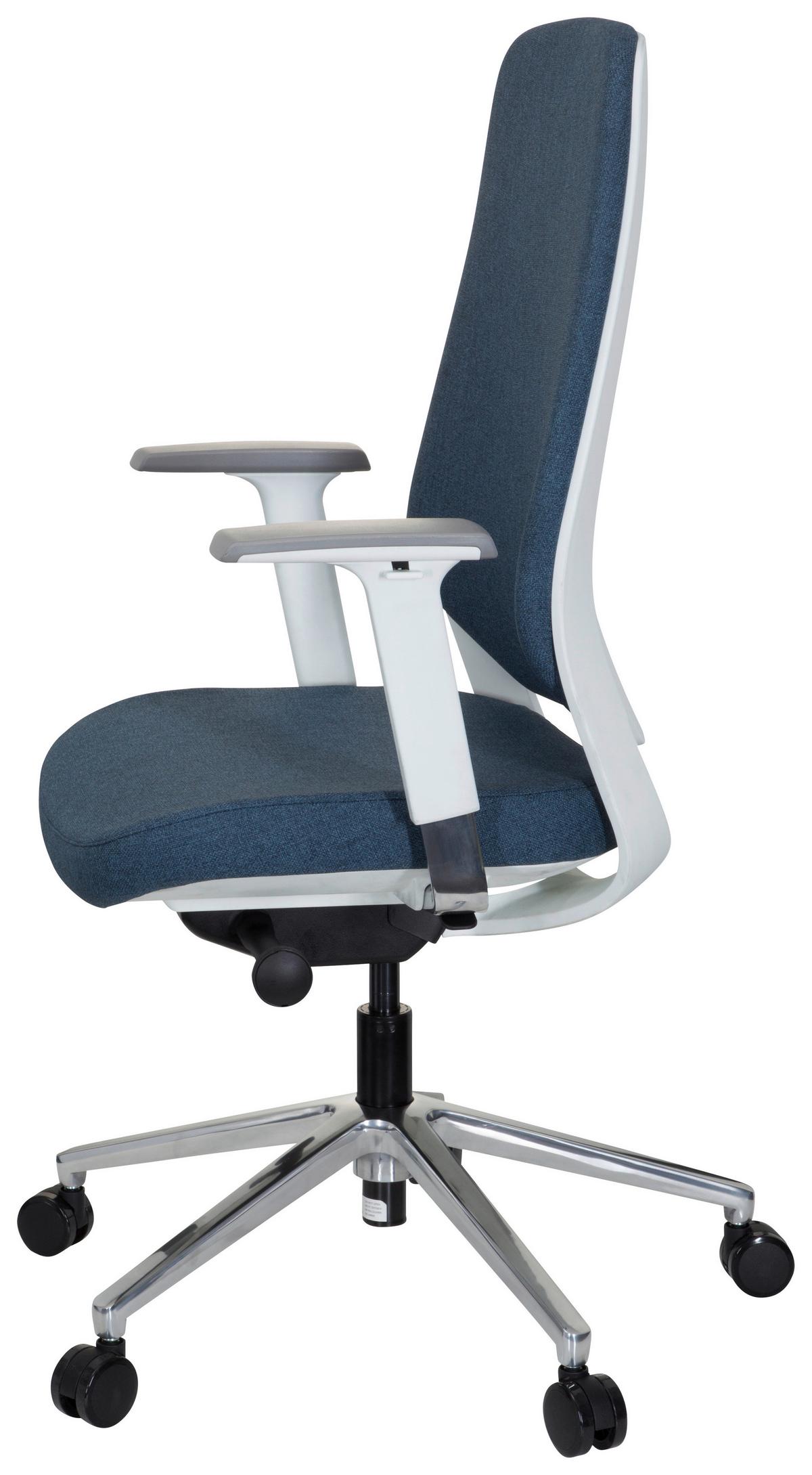 Drehstuhl Chiaro T4 White Armstützen Blau/weiß Bis 110kg - Blau/Weiß, MODERN, Kunststoff/Textil (56/131/67cm) - MID.YOU