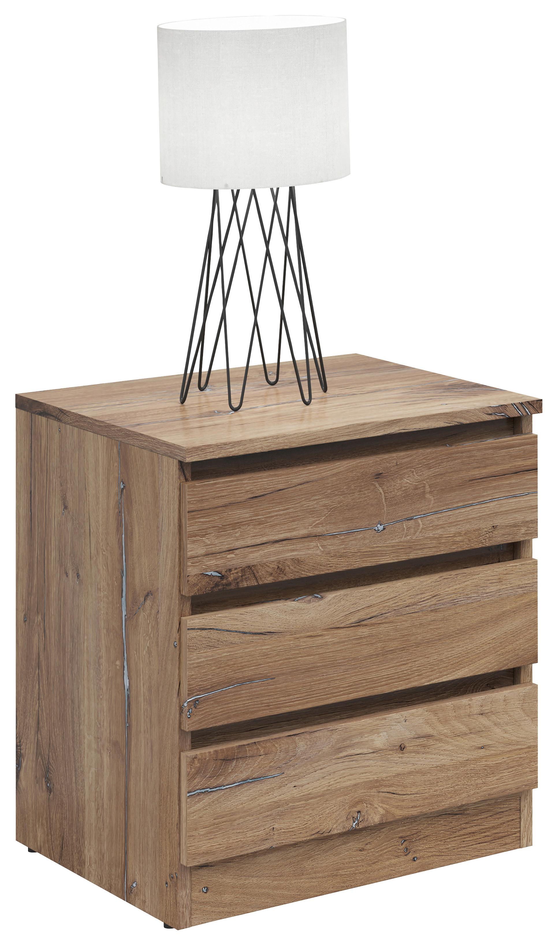 Nachtkästchen Flagstaff Oak Dekor H: 52 cm Saturn - Eichefarben, KONVENTIONELL, Holzwerkstoff (45/52/42cm)