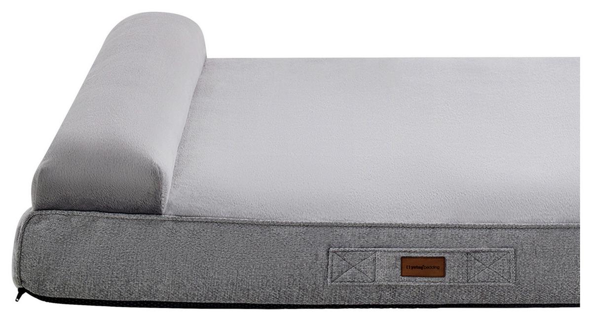 Hundebett Scotty Komfort-Bett Grau 110x80cm - Grau, Basics, Textil (110/80cm) - Yatas