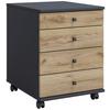 Rollcontainer Lona Anthrazit Honigeiche Dekor - Honigeiche/Anthrazit, Design, Holzwerkstoff/Kunststoff (42/57/50cm) - MID.YOU