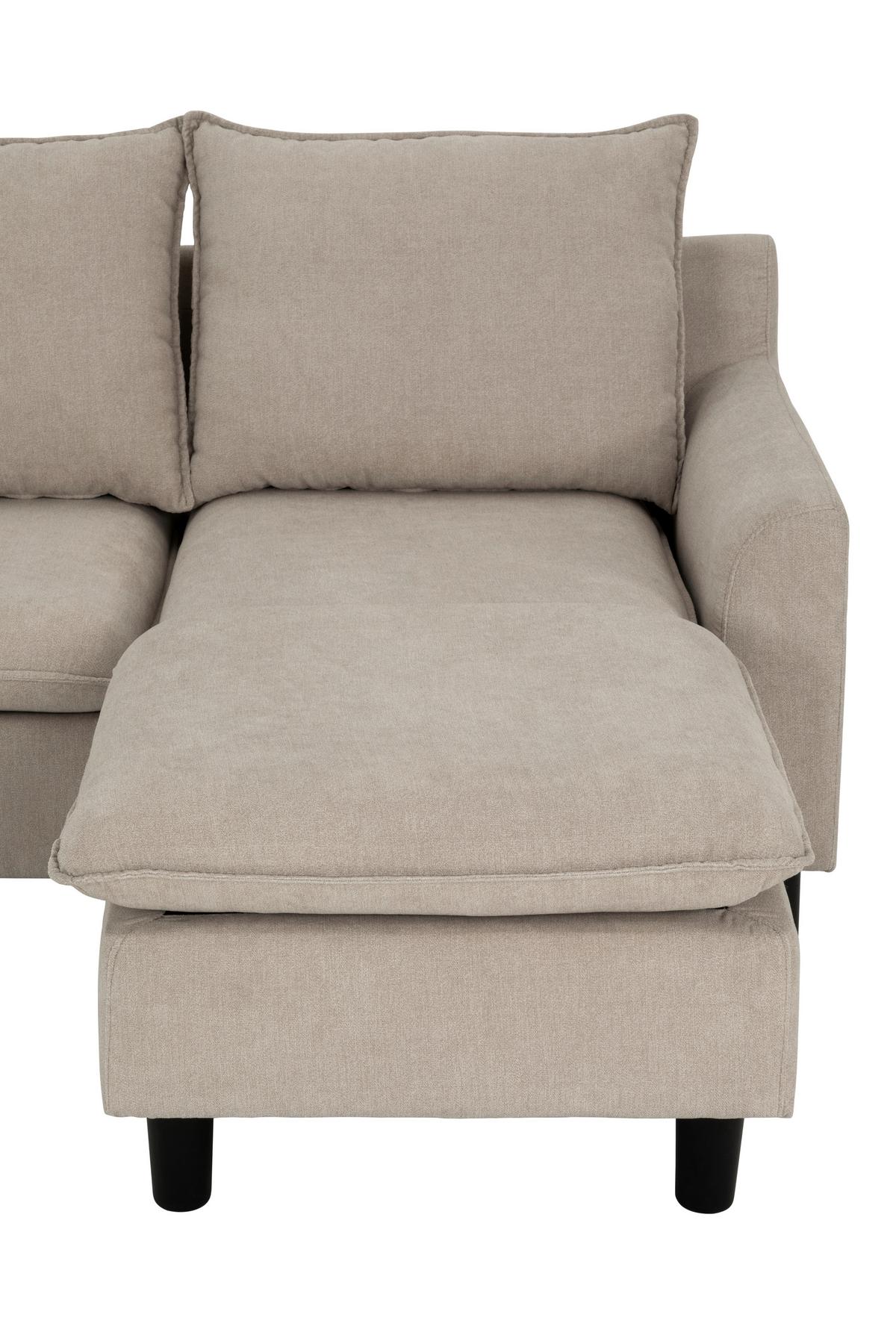 Ecksofa Milly - Beige/Schwarz, MODERN, Textil (207/138cm) - P & B
