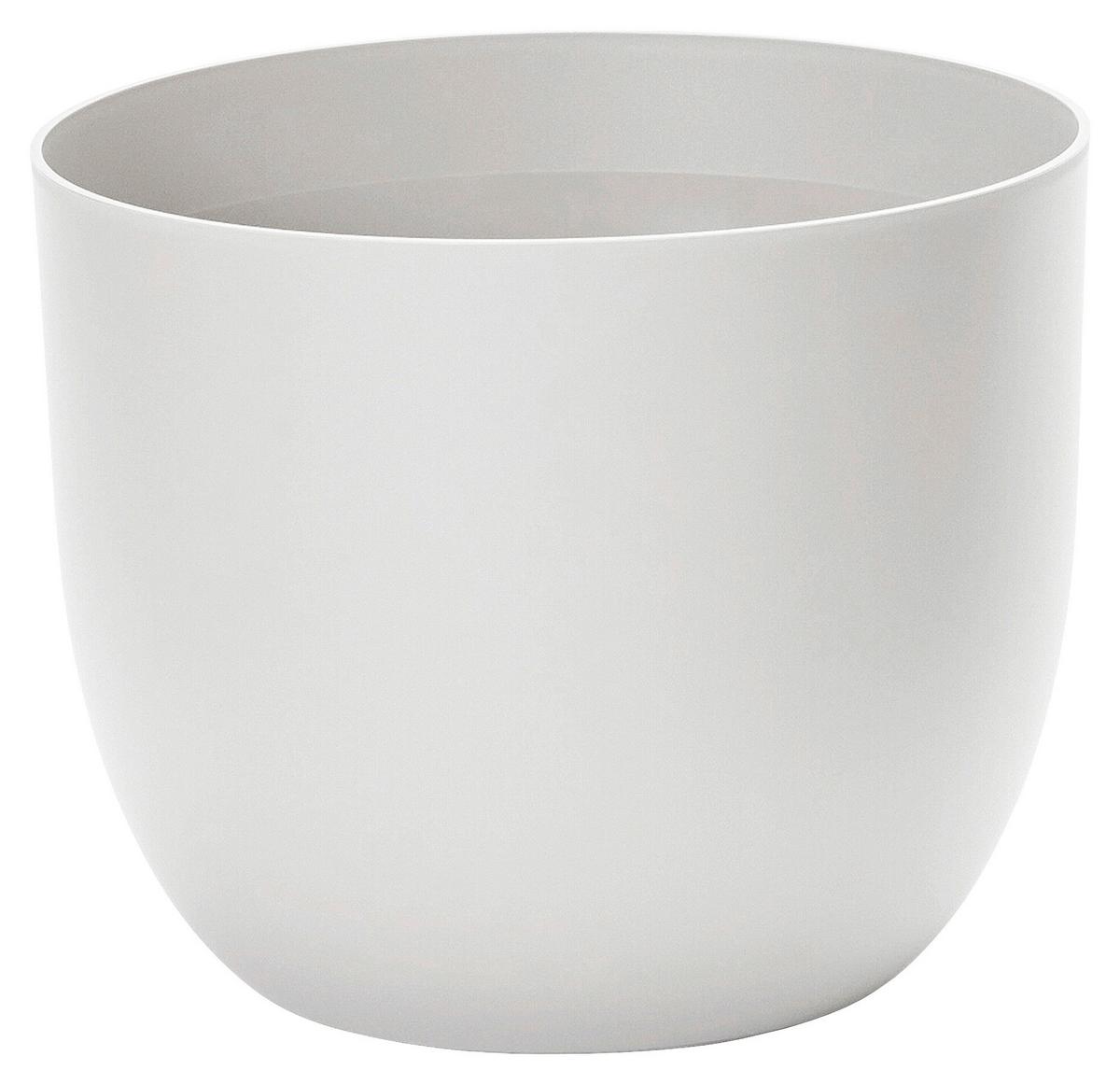 Übertopf Weiß D: 40 cm Rund - Weiß, Basics, Kunststoff (40/32,5cm)