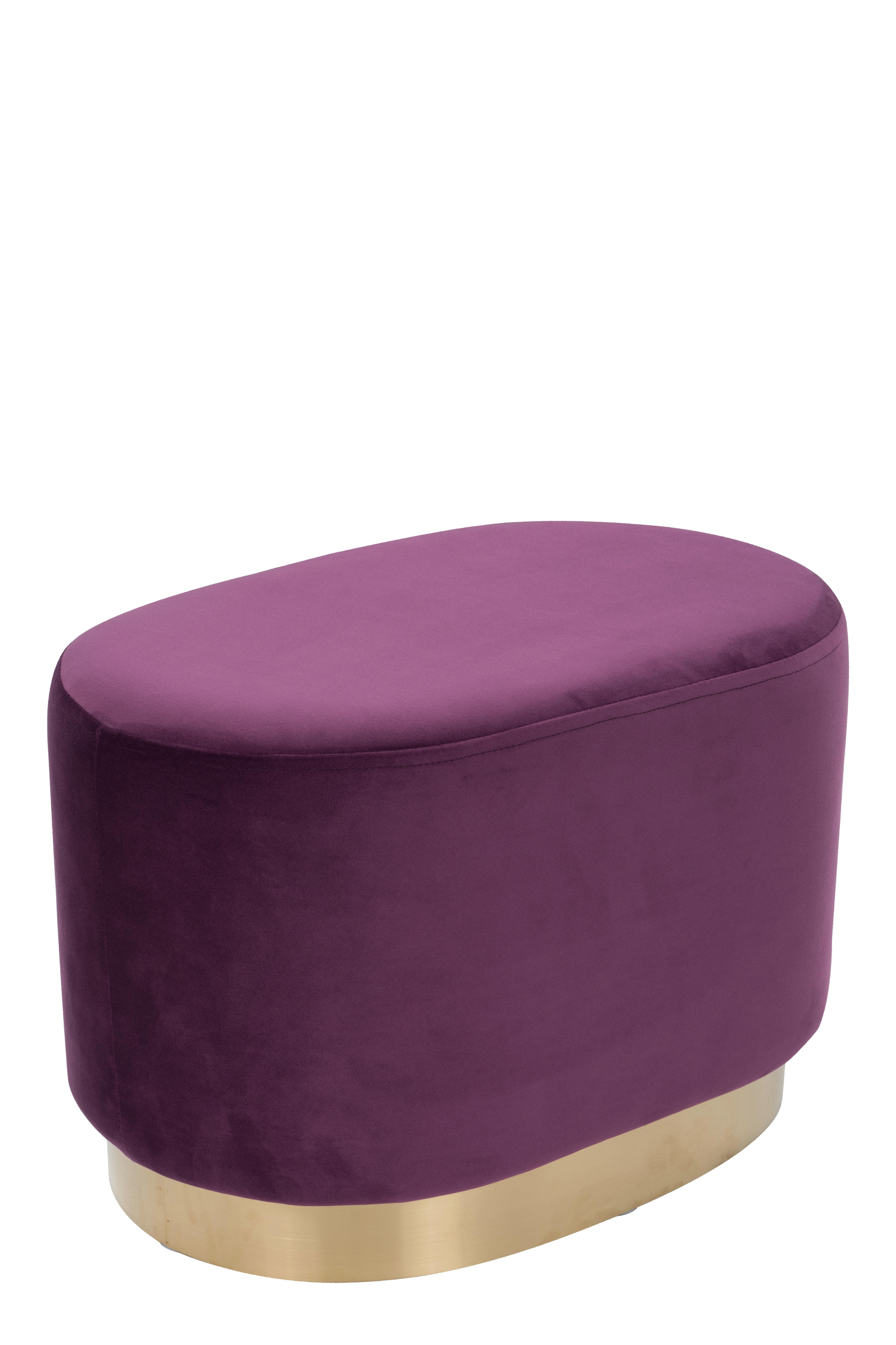 Taburet fialová - zlatá/fialová, Basics, drevo/kompozitné drevo (35,5/43/55cm)