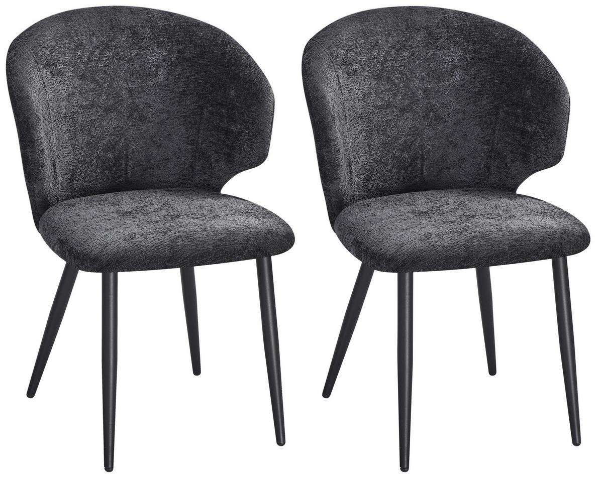 Vierfußstuhl Sindy Chinelle Schwarz - Schwarz, MODERN, Textil/Metall (63/84/58cm) - MID.YOU