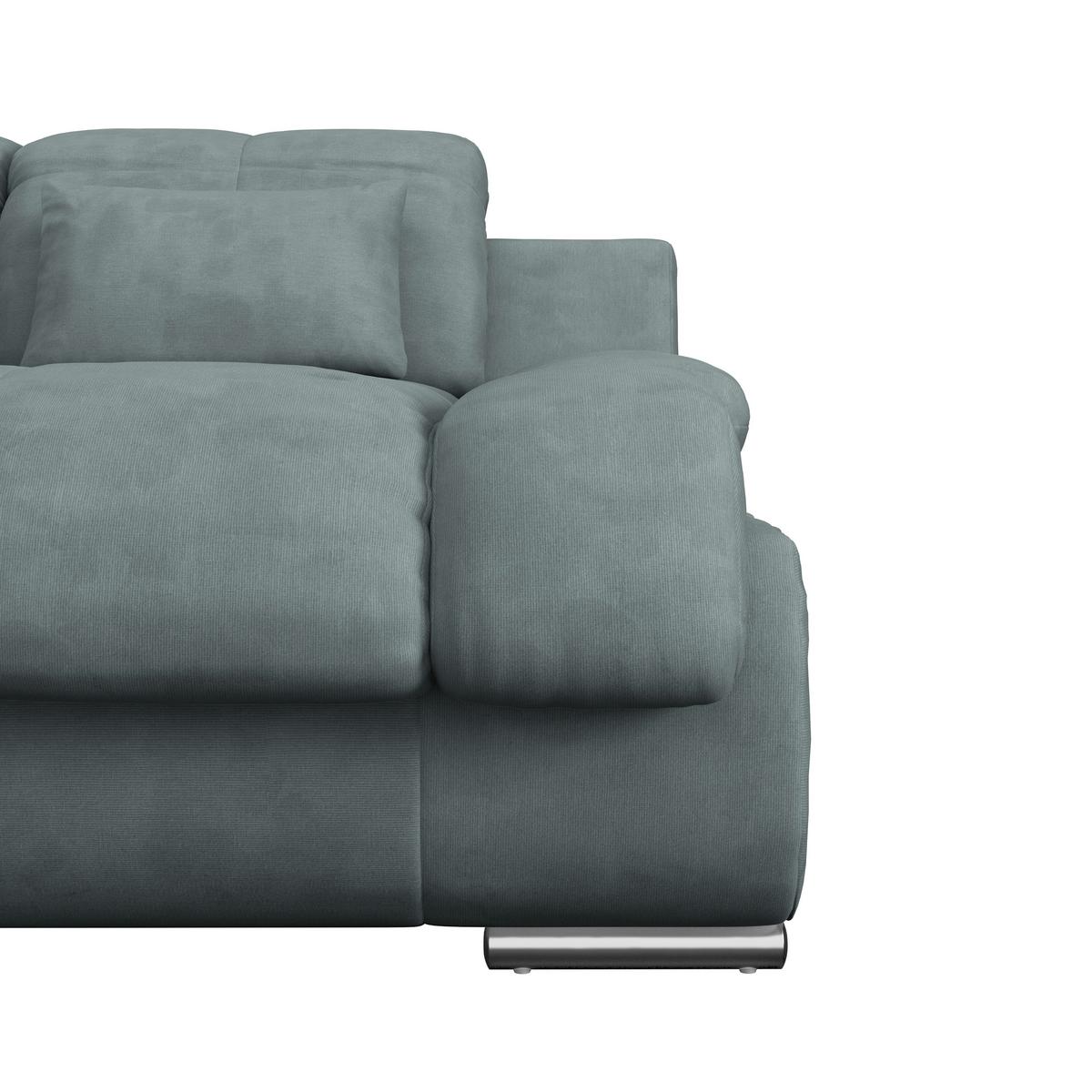 Sedacia súprava MULTI, ľavá, sivá farba - sivá/chrómová, Modern, kov/textil (228/345/184cm) - Luca Bessoni