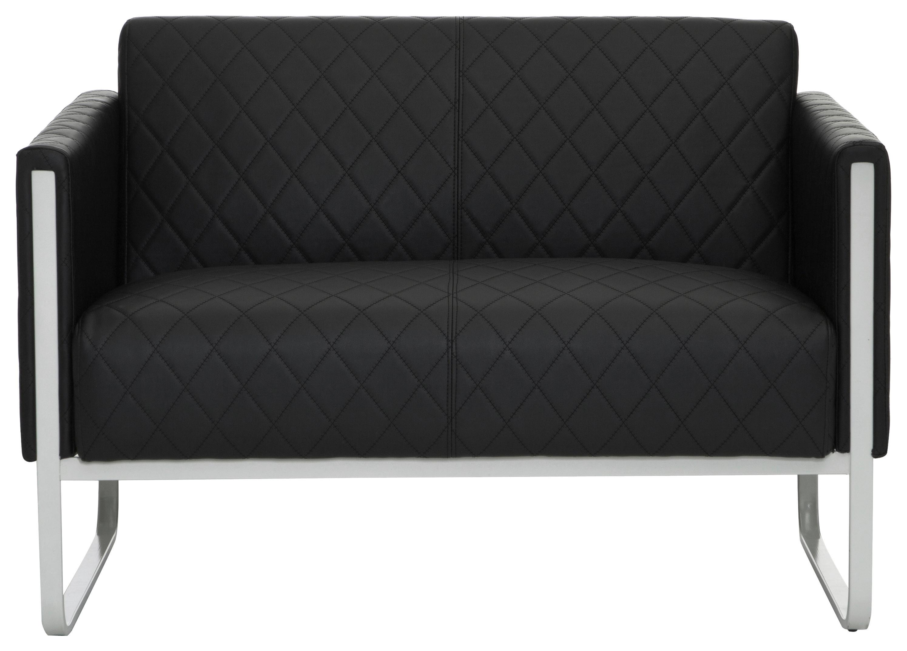 2-Sitzer-Sofa Aruba Mit Armlehnen, Schwarz Lederlook