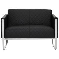 2-sitzer-sofa Aruba Mit Armlehnen, Schwarz Lederlook - Hellgrau/Schwarz, MODERN, Textil (111/78/71cm) - MID.YOU