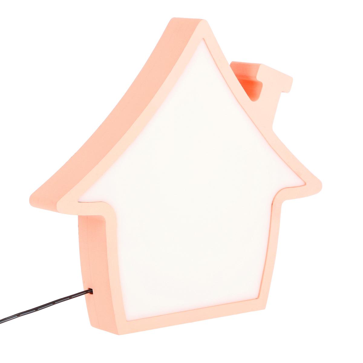 Kindertischleuchte 41-11732 House - Pink, Basics, Holzwerkstoff/Kunststoff (27/3.5/24cm)