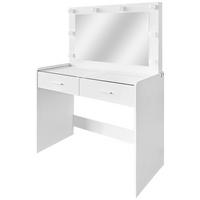 Schminktisch Mila Weiß B: 95 cm - Weiß, Trend, Glas/Holzwerkstoff (95/140/44cm)