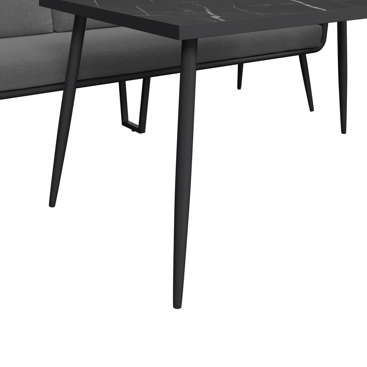 JEDÁLENSKÁ TERASOVÁ SÚPRAVA MILA - tmavosivá, Modern, kov/textil - Bessagi Garden