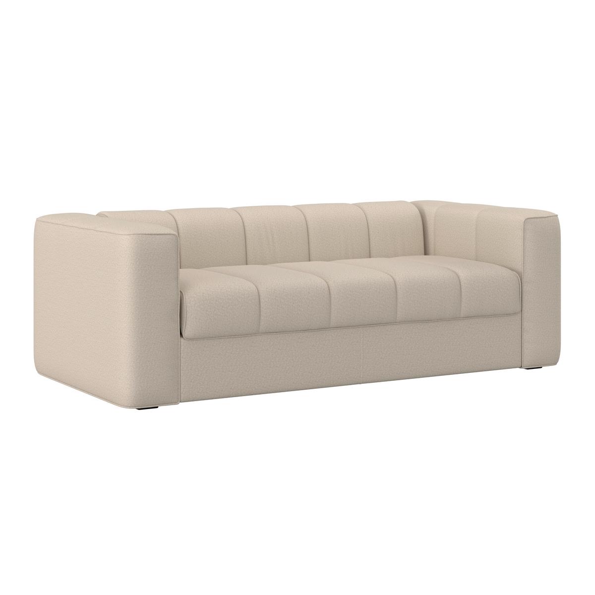 Rozkládací pohovka MIRANDA, béžová, s lůžkem na spaní - černá/béžová, Moderní, kov/dřevo (207/71/98cm) - Bessagi Home