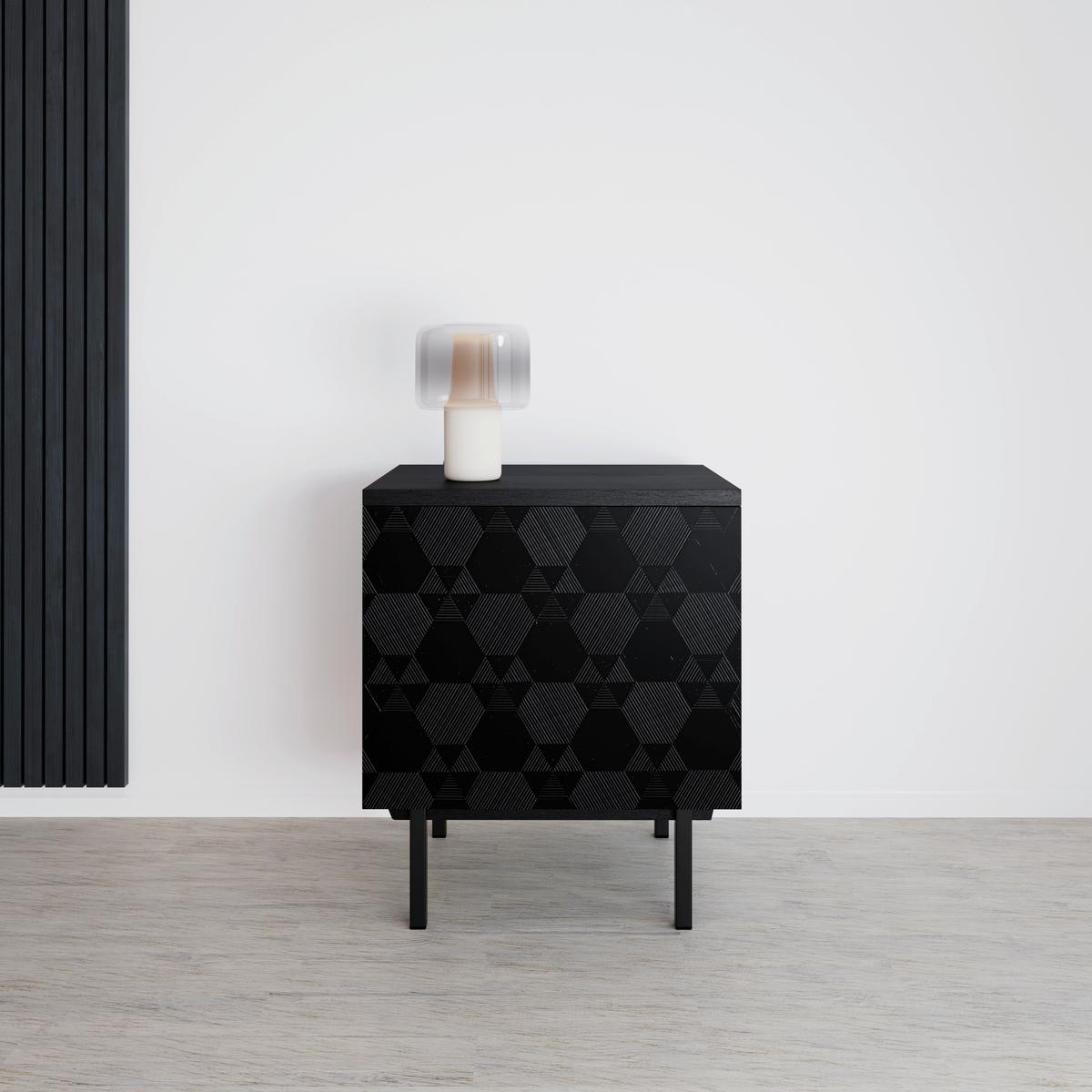 Komoda ROMA - černá, Moderní, kov/dřevo (85/80/40cm) - Bessagi Home