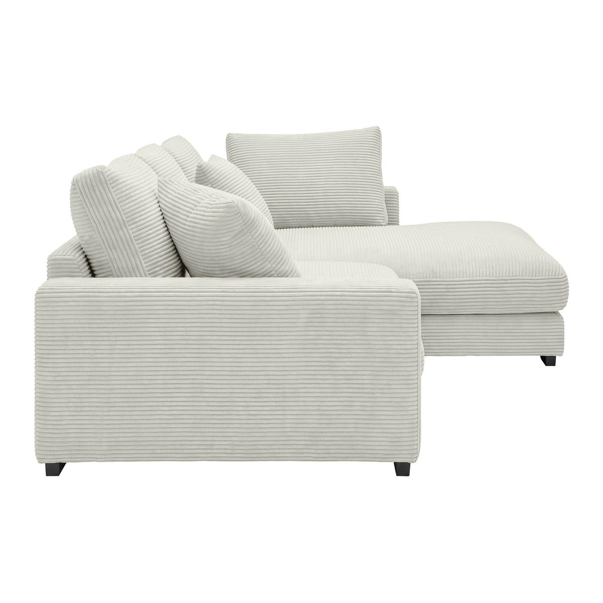 Rohová sedačka PEDRO, pravá, béžový manšestr - černá/béžová, Moderní, textil/plast (300/190cm) - Mömax
