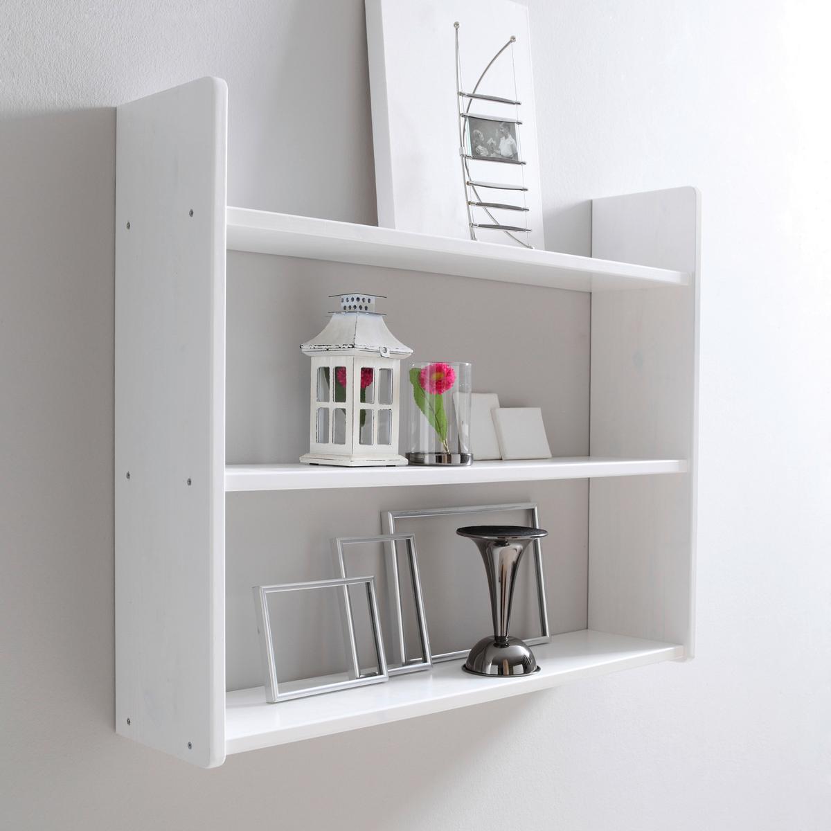 Regál na stenu Mona biely - biela, Basics, drevo (90/74/20cm) - MID.YOU