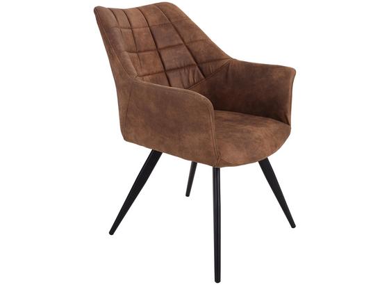 Stuhl Marbella Braun - Schwarz/Braun, MODERN, Textil/Metall (57,5/85/62cm) - Ombra Stuhl Marbella Braun - Schwarz/Braun, MODERN, Textil/Metall (57,5/85/62cm) - Ombra