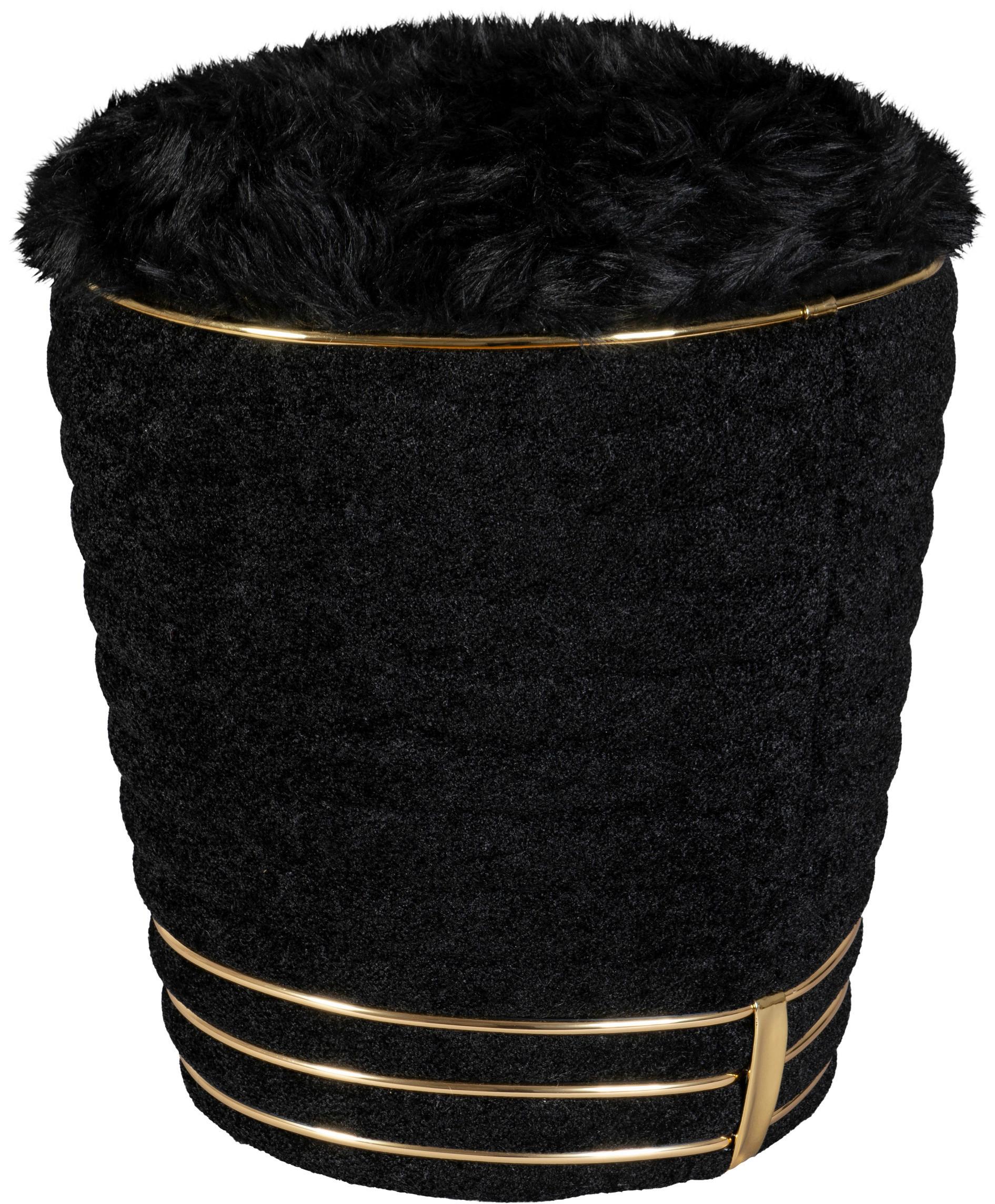 Hocker Doric 335 Goldfarben/Schwarz D: 42 cm - Goldfarben/Schwarz, Design, Textil (42/50cm) - Kayoom