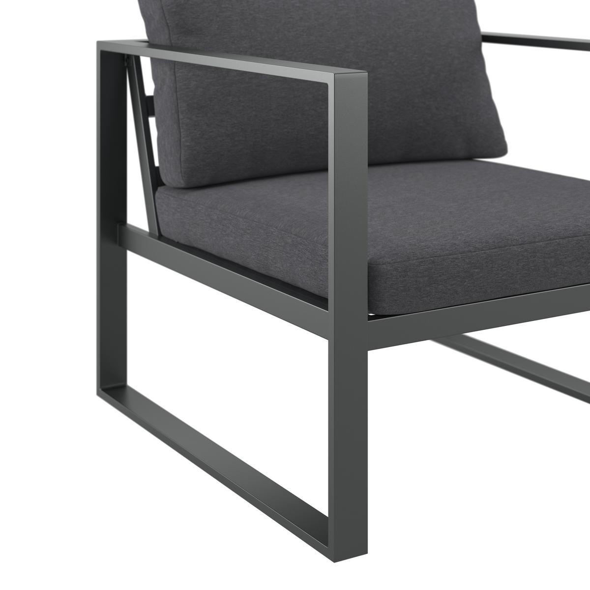 Loungesessel Brest - Anthrazit, MODERN, Textil/Metall (72/63/76cm) - Beldano