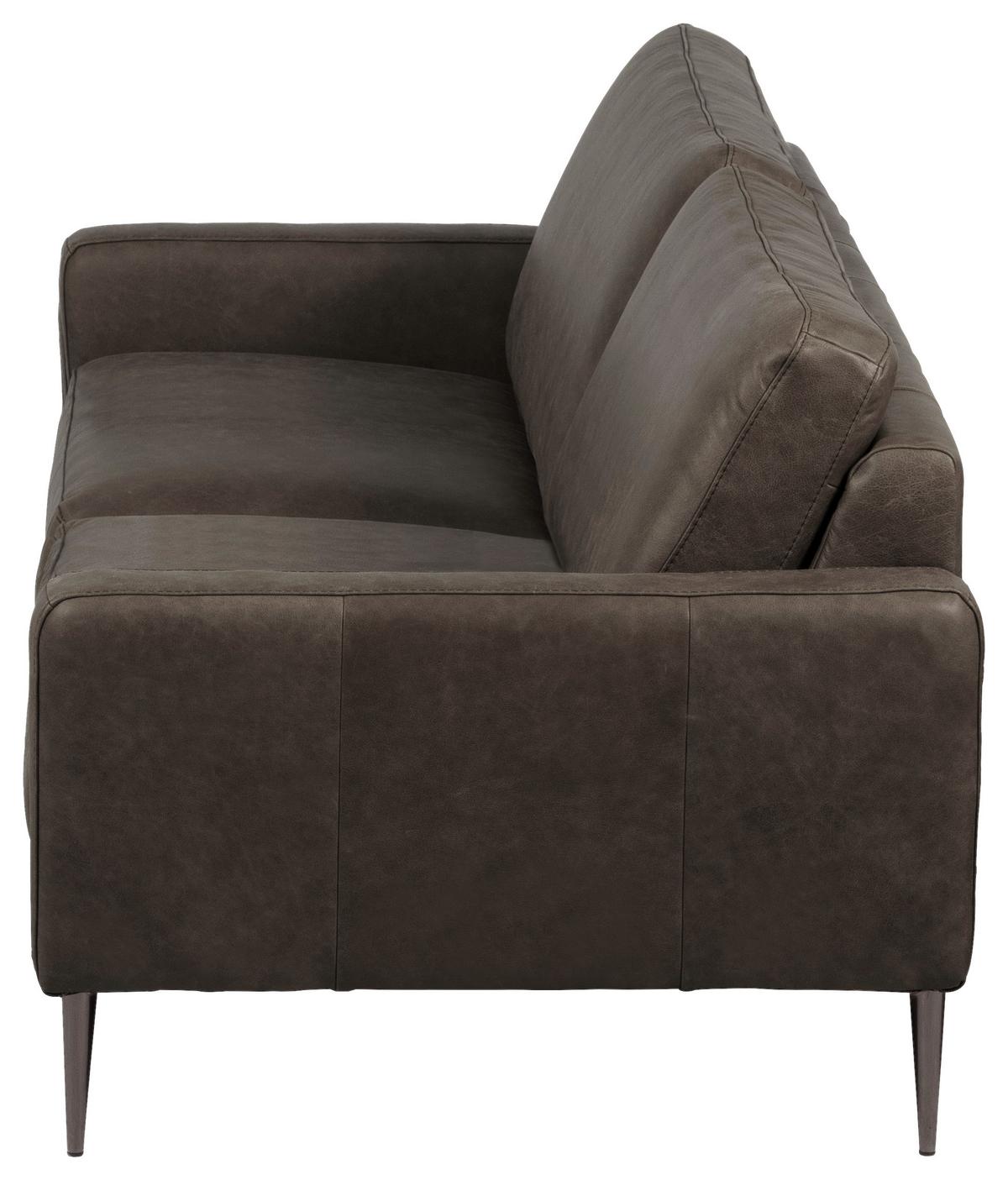 3,5-Sitzer Spring, Fango B: - Fango/Schwarzchrom, Design, Leder (207/85/92cm) - Livetastic