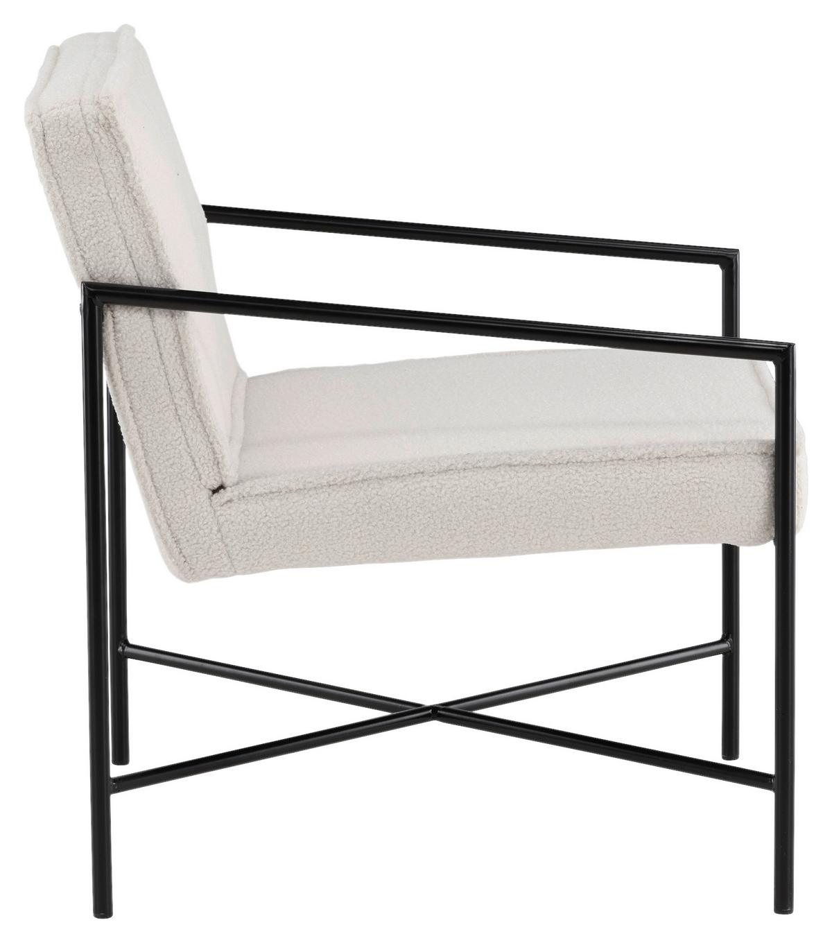 Sessel Rakel - Schwarz/Weiß, Design, Textil/Metall (66/78/65cm) - Livetastic