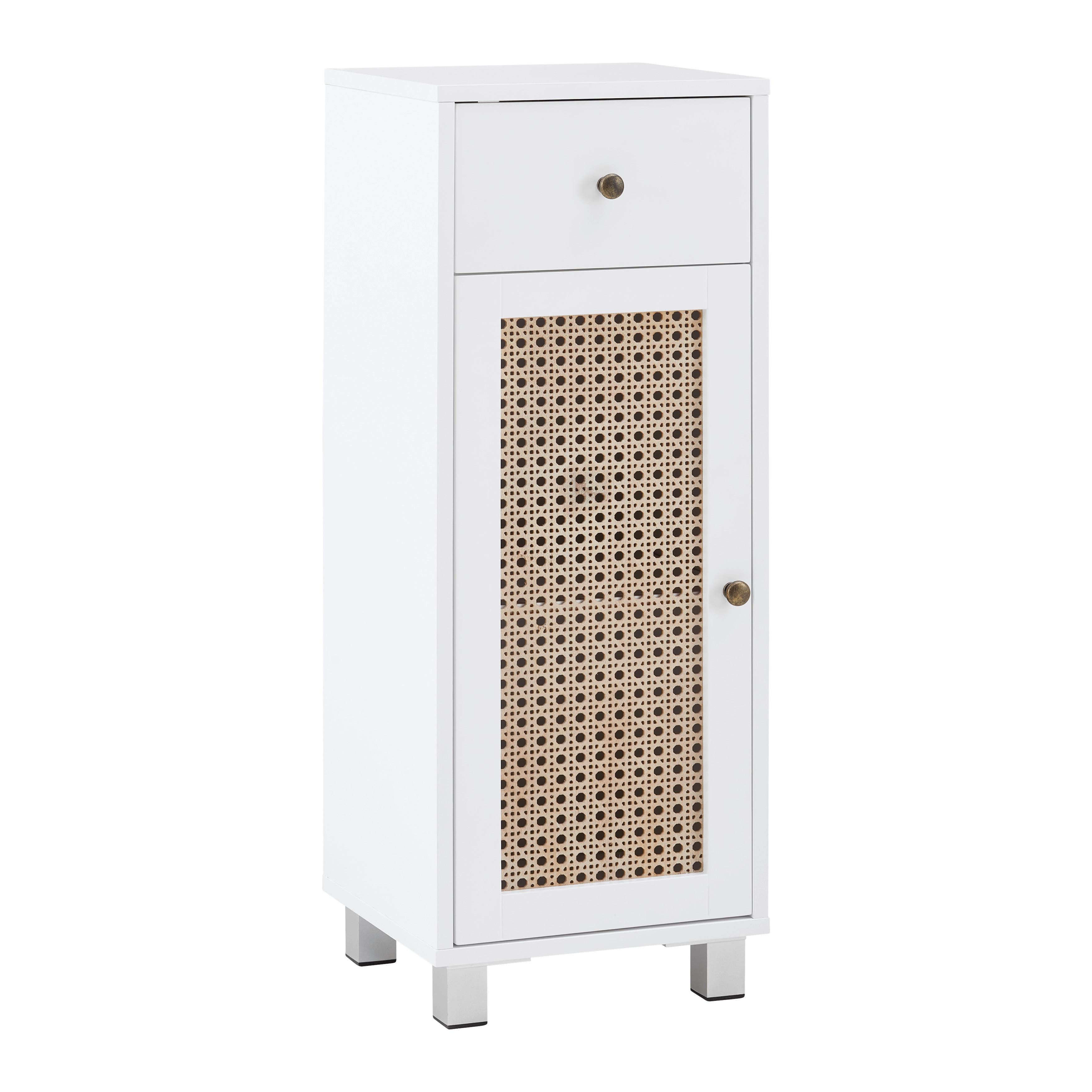 Spodná skrinka LISA biela - biela/bronzová, Modern, kov/kompozitné drevo (32/89/30cm) - Bessagi Home