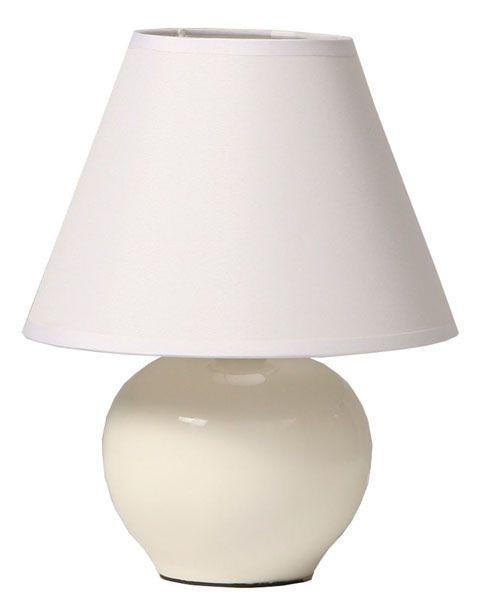 Tischlampe Cindy Cremefarben mit Kugel-Keramikfuß - Creme, KONVENTIONELL, Keramik/Textil (18/23cm) - James Wood