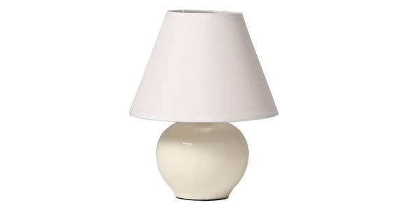 Tischlampe Cindy Cremefarben mit Kugel-Keramikfuß - Creme, KONVENTIONELL, Keramik/Textil (18/23cm) - James Wood