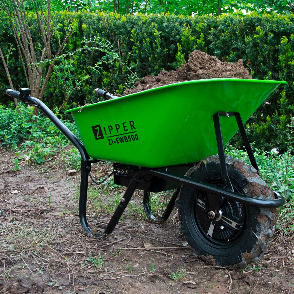 Gartenkarre Zi-ewb500 Handschaltung Akku 500 W - Grün, Basics, Metall (60/68/150cm) - Zipper