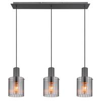 Függőlámpa 15904-3h - sötétszürke, Design, Üveg/fém (98/18/120cm) - Globo