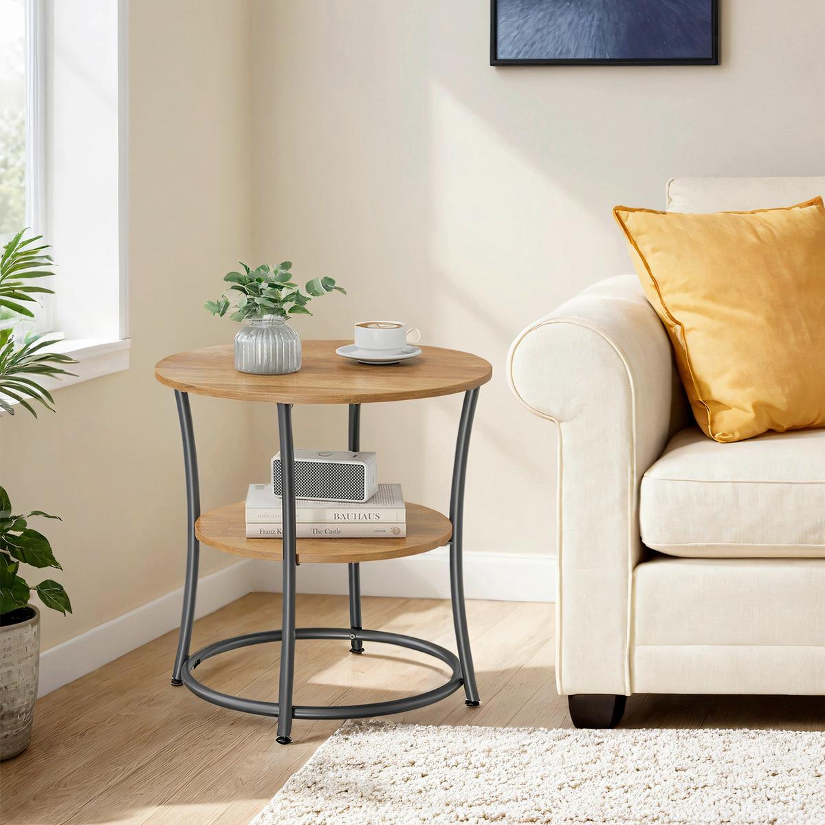 BEISTELLTISCH END TABLE - Schwarz/Braun, MODERN, Holzwerkstoff/Metall (55/55/55cm) - MID.YOU