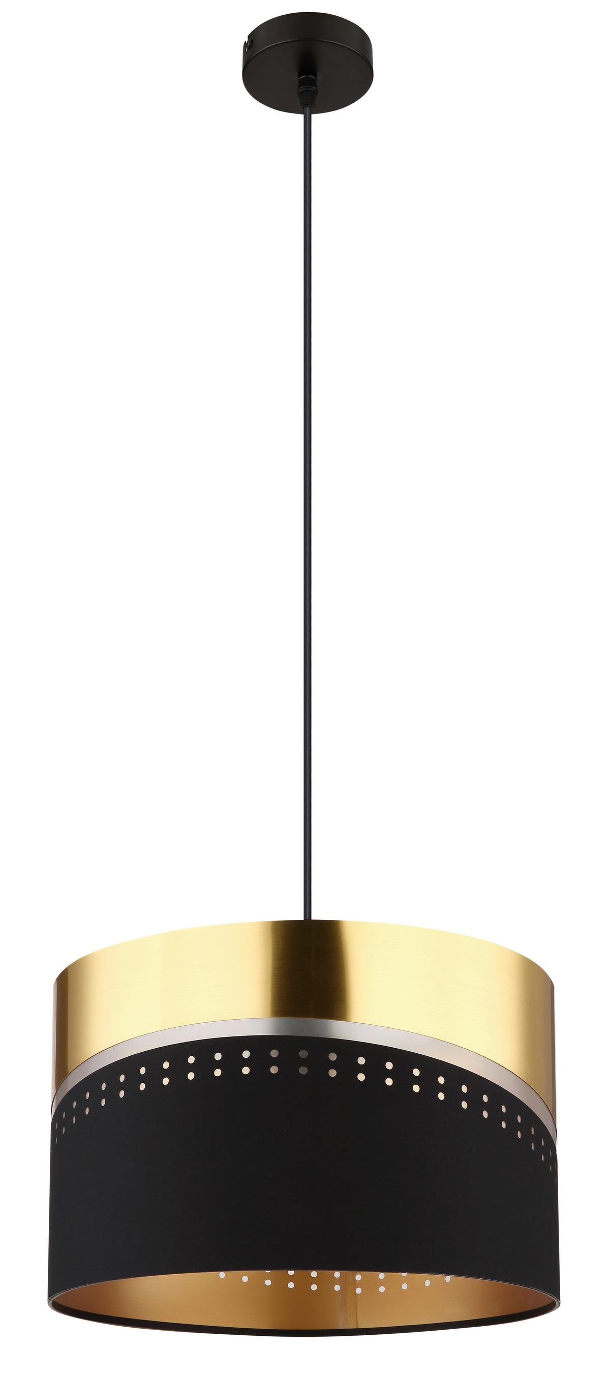 Hängeleuchte 54046h - Goldfarben/Schwarz, KONVENTIONELL, Kunststoff/Textil (35/120cm) - Globo