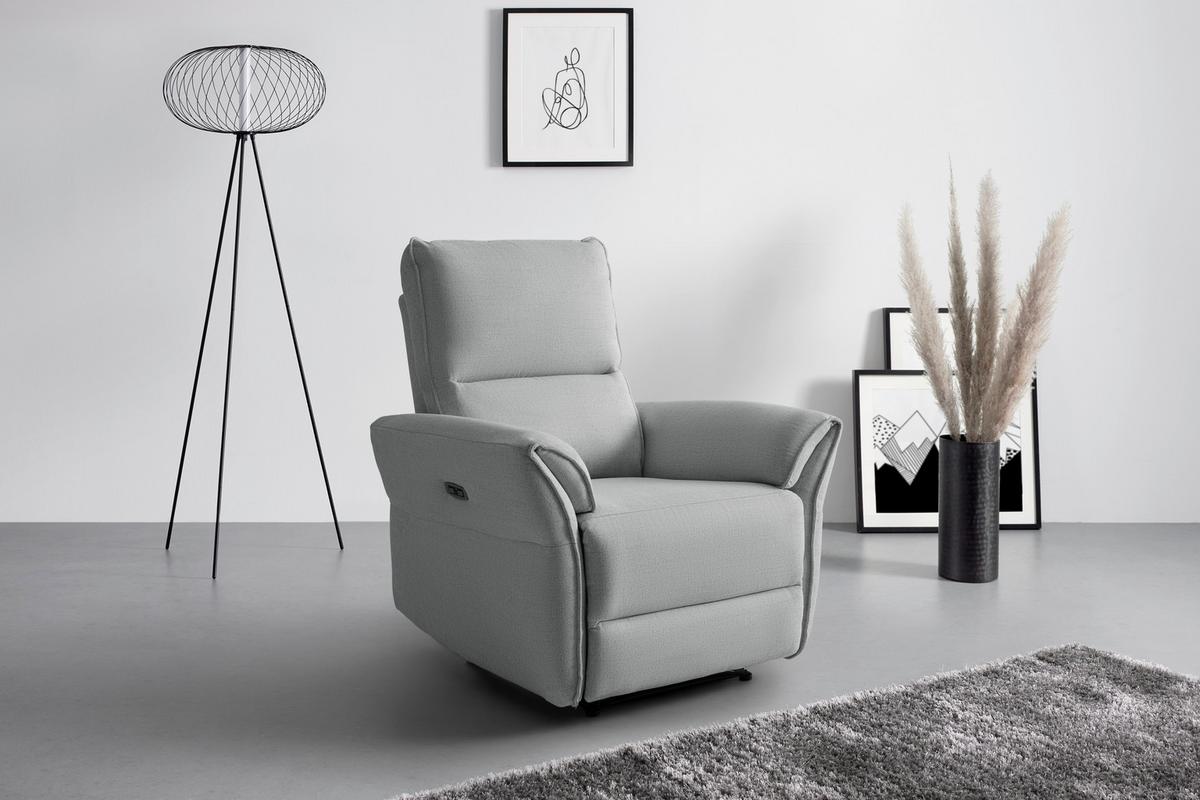 Relaxační křeslo JENSON, šedá - černá/světle šedá, Moderní, kov/dřevo (86/103/92cm) - Mömax