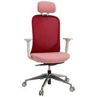 Drehstuhl Aveza Pro Armstützen Rosa/Weiß Bis 120kg - Alufarben/Rosa, MODERN, Kunststoff/Textil (68/130/60cm) - MID.YOU