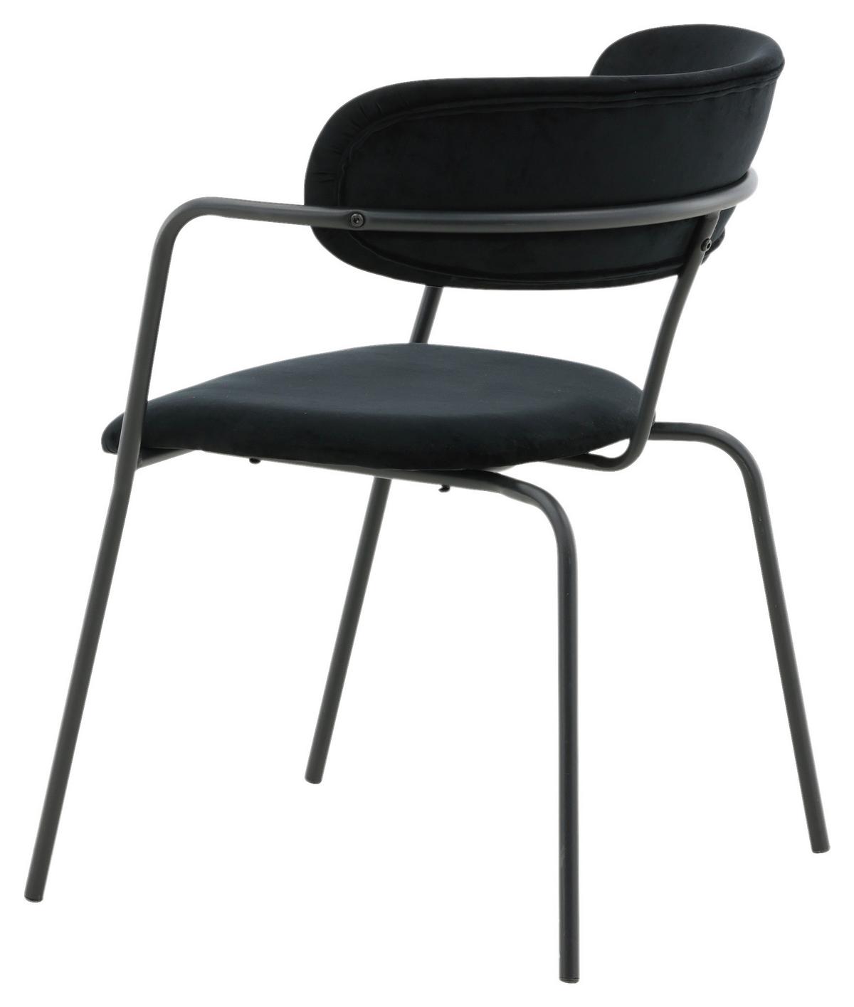 Stuhl-set Arrow - Schwarz, Design, Textil/Metall (58/79/61cm) - Livetastic