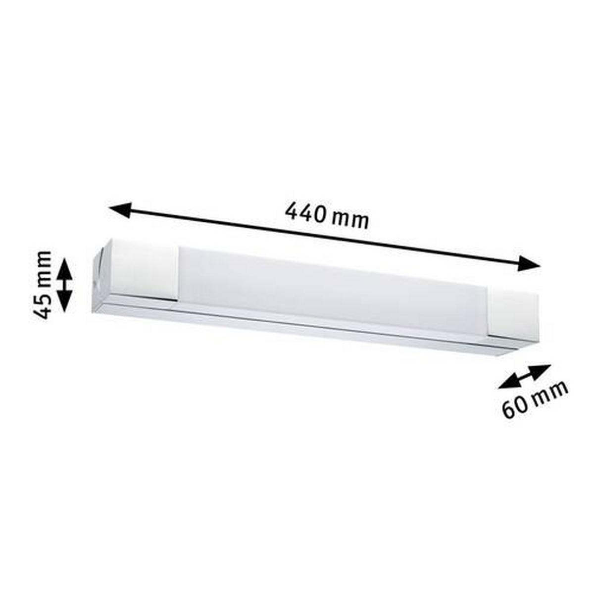 LED-Wandleuchte 1-Flammig Länglich Chromfarben/Weiß - Chromfarben/Weiß, Basics, Kunststoff/Metall (4,5cm) - Paulmann