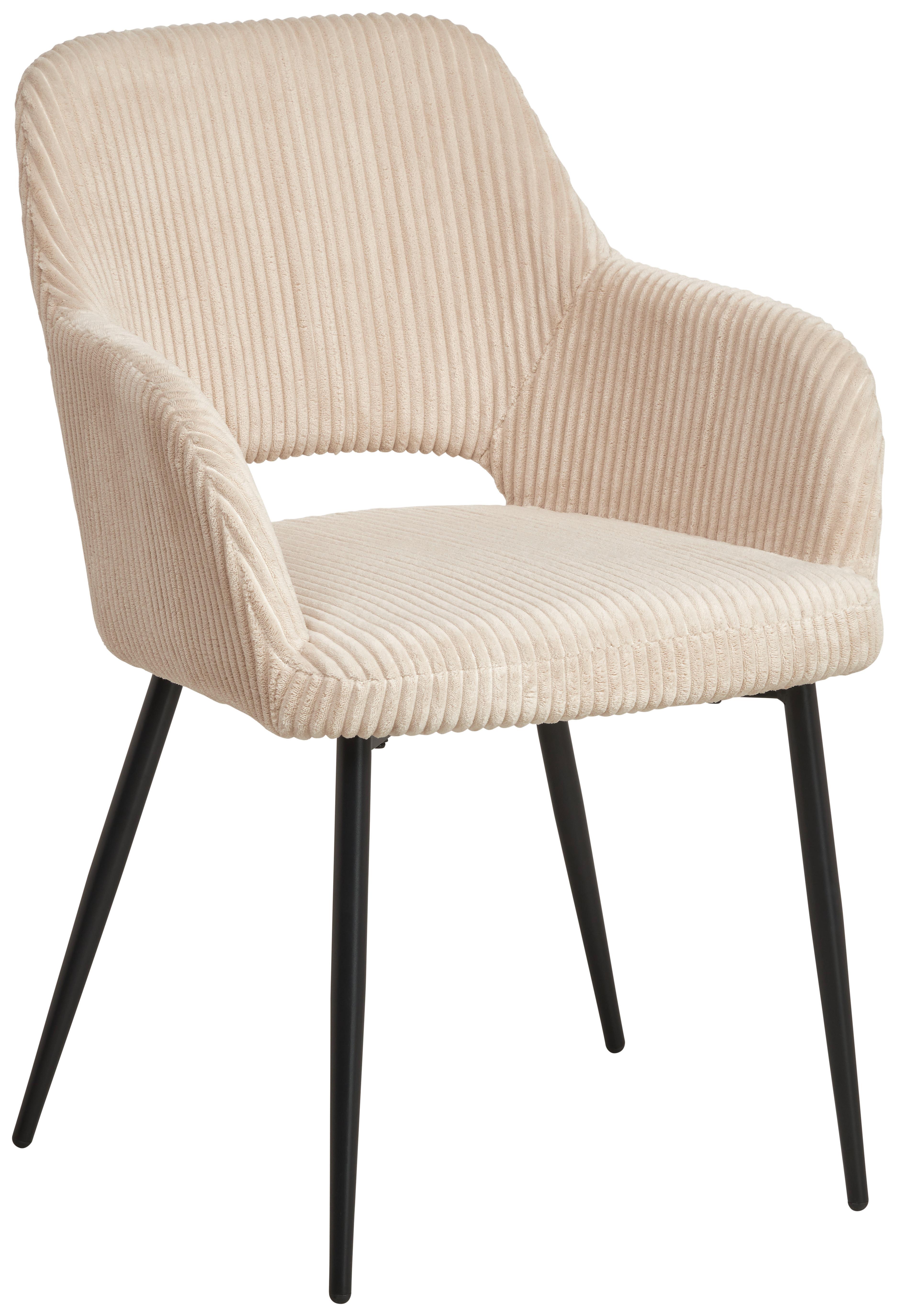 Armlehnstuhl Pina Cord Beige, B: 57 cm