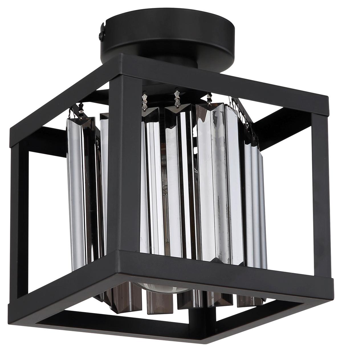 Deckenleuchte L: 17 cm 1-Flammig - Schwarz, Basics, Kunststoff/Metall (17/17/21cm) - Globo