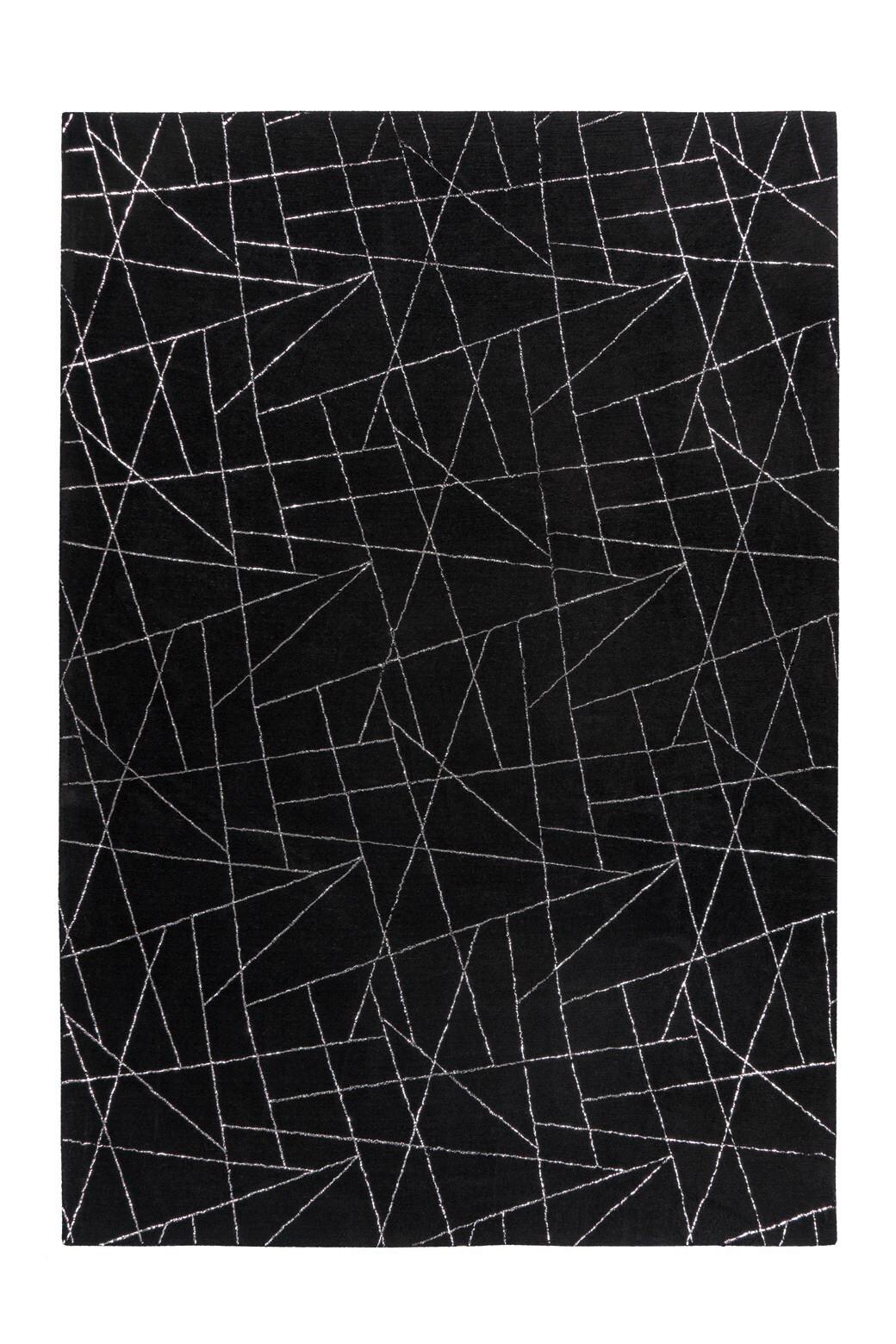 Teppich Bijou Schwarz/Silberfarben, 80x150cm