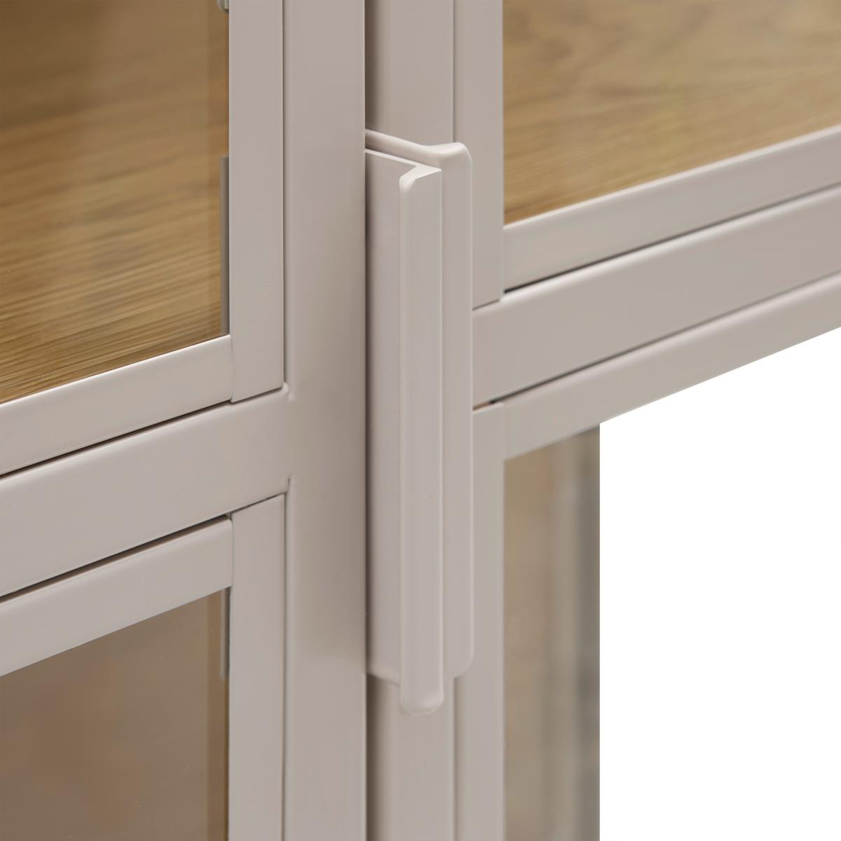 Vitrína Bray, š: 80 cm - barvy dubu/béžová, Moderní, kov/kompozitní dřevo (80/172/35cm) - Mömax